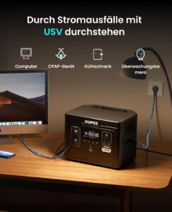 OUPES Exodus 1500 Tragbare Powerstation mit 240W Solarpanel, 1488Wh Solargenerator, 2 Steckdosen à 1700W(3600W Spitze), Schnellladung, USV-Funktion Mobiler Stromspeicher für Camping, Wohnmobil & Reise – Bild 6