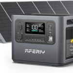 AFERIY Solar Generator 2400W mit 400W Solarmodule, 2048Wh Tragbare Powerstation, LiFePO4 Batterie, Schnellladung in 1,2 Std. Faltbar Solarpanel mit USB, IP65, für Outdoor Camping, Stromausfälle Neu