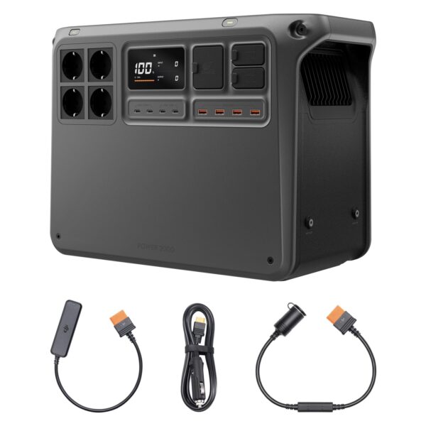 DJI Power 2000 tragbare Powerstation, 2048 Wh LFP-Akku, kompakte Größe, 3000 W stabile Ausgangsleistung, in 45 Min. von 0% auf 80% geladen, Autoladung, Camping & Wohnmobile, Roadtrip, Off-Grid