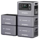 AFERIY 2800W Set Powerstation 2048Wh, Mit 2048Wh 4 Erweiterungsakku, 1,5h Schnellladung, 13 Ausgänge, Reine Sinuswelle 230V, USV, 10,240Wh LiFePO4 Solar-Generator Für Camping/Home-Office 2025 Neu