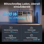DJI Power 2000 Tragbare Powerstation 2048 Wh, 3000 W Solar Generator, LiFePO4 Akku, kompakte Größe, in 45 Min. von 0% auf 80% geladen, Notstromaggregat für Zuhause, Camping/Wohnmobile/Notstrom – Bild 3