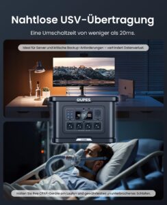 OUPES Exodus 2400 Tragbare Powerstation 2400W, 2232Wh Solargenerator mit 4 Steckdose (Boost 2600W, 4500W Spitze), Schnellladung 0-80% in 50 Min., USV-Funktion Generator für Camping, Wohnmobil, Reise – Bild 7