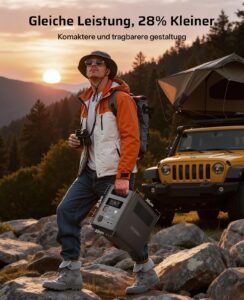 AFERIY 1800W Powerstation mit 400W Solarpanel, Solargenerator 1024Wh LiFePO4 & 1Std Schnellladung Solar Powerstation, <10ms USV, 9 Ausgänge, mit APP, BMS, Reine SW 230V, für Camping/RV/Garten/Notfall – Bild 2