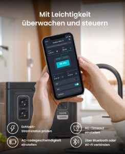 OUPES Exodus 1500 Tragbare Powerstation mit 240W Solarpanel, 1488Wh Solargenerator, 2 Steckdosen à 1700W(3600W Spitze), Schnellladung, USV-Funktion Mobiler Stromspeicher für Camping, Wohnmobil & Reise – Bild 7