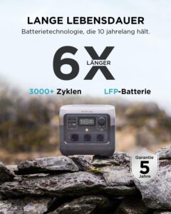 EF ECOFLOW Tragbare Powerstation RIVER 2 Pro, 768 Wh Solargenerator mit LiFeP04, Schnellladung in 70 Minuten, 3x 800 W AC-Steckdosen, Balkonkraft für Notstrom/Camping/Wohnmobile – Bild 4