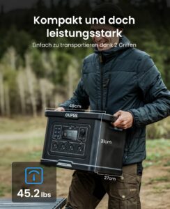 OUPES Exodus 2400 Tragbare Powerstation 2400W, 2232Wh Solargenerator mit 4 Steckdose (Boost 2600W, 4500W Spitze), Schnellladung 0-80% in 50 Min., USV-Funktion Generator für Camping, Wohnmobil, Reise – Bild 9