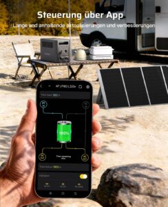 AFERIY 1800W Powerstation mit 400W Solarpanel, Solargenerator 1024Wh LiFePO4 & 1Std Schnellladung Solar Powerstation, <10ms USV, 9 Ausgänge, mit APP, BMS, Reine SW 230V, für Camping/RV/Garten/Notfall – Bild 5