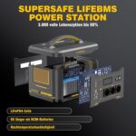 VTOMAN Jump 2200 Tragbare Powerstation - 1548Wh/2200W (Spitze 4400W) LiFePO4 Batterie Solar generatoren,Mobile Stromspeicher mit Erweiterbare Kapazität auf 3096Wh, Dual PD 100W Typ-C Anschlüsse – Bild 2