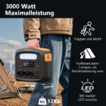 Tragbare Powerstation Mit 100W Solarpanel x 2, Solargenerator 1800W, 1024Wh LiFePO4 Akku, PD 100W, USB-C/AC/DC, Solarladung, für Camping, Notstrom, Outdoor – Bild 7