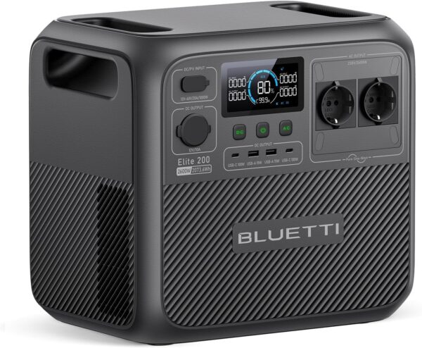 BLUETTI Elite 200 V2 Powerstation 2073Wh LiFePO4 Akku | 2600W Ausgang | Power Lifting 3900W | Solargenerator für Camping & Off-Grid