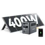 AFERIY 1800W Powerstation mit 400W Solarpanel, Solargenerator 1024Wh LiFePO4 & 1Std Schnellladung Solar Powerstation, <10ms USV, 9 Ausgänge, mit APP, BMS, Reine SW 230V, für Camping/RV/Garten/Notfall