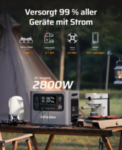 AFERIY 2800W Powerstation 6,144Wh Set, Mit 2048Wh 2 Erweiterungsakku, 1,5h Schnellladung, 13 Ausgänge, Reine Sinuswelle 230V, 6144Wh LiFePO4 Solar-Generator Für Camping/Home-Office 2026 Neu – Bild 2