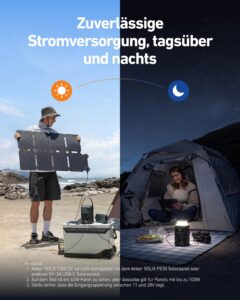 Anker SOLIX C300X DC Tragbare Powerstation mit 100W Solarpanel, 288Wh LiFePO4-Akku, 300W Solargenerator, für Outdoor, Camping, Reisen und Notfälle – Bild 5