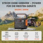 Jackery E2000 v2 tragbare Powerstation, LiFePO4 Akku, 2042Wh Solargenerator mit 2200W Ausgang (Max 4400W), Schnellladung von 0-80% in 52 Min für Notfall, Camping, Wohnmobil – Bild 2