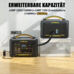 VTOMAN Jump 2200 Tragbare Powerstation - 1548Wh/2200W (Spitze 4400W) LiFePO4 Batterie Solar generatoren,Mobile Stromspeicher mit Erweiterbare Kapazität auf 3096Wh, Dual PD 100W Typ-C Anschlüsse – Bild 3