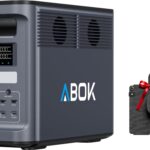 ABOK Ark2000 Tragbare Powerstation 1536Wh LiFePO4, gratis Asp45 45W Solarpanel, erweiterbar auf 4,6kWh, 1,3h 0–100% Schnellladung, 2000W AC Solargenerator mit UPS & App-Steuerung