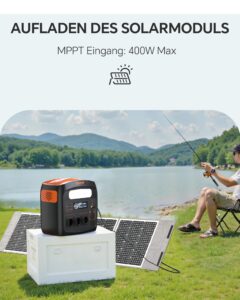 Tragbare Powerstation Mit 100W Solarpanel x 2, Solargenerator 1800W, 1024Wh LiFePO4 Akku, PD 100W, USB-C/AC/DC, Solarladung, für Camping, Notstrom, Outdoor – Bild 5