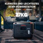 Jackery E3000 V2 3072Wh Powerstation mit DC8020 Kfz-Ladekabel, 3600W Dauerleistung, 2x USB-C PD100W, Kompakte Powerstation für Notstrom, Camping, Wohnmobil & Haushalt – Bild 3