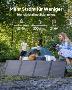 BLUETTI Elite 200 V2 Solar Generator (2025 Neu) mit 200W Solarpanel, 2073,6Wh Tragbare Powerstation mit 2 2600W AC Ausgängen, 17 Jahre Lebensdauer LiFePO4 Notstrom für Camping, Off-grid, Stromausfall – Bild 7